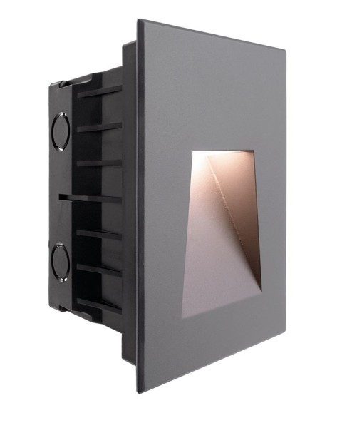 Deko-Light Wandeinbauleuchte, Ivonne II, Aluminium Druckguss, grau, Warmweiß, 80°, 7W, 230V