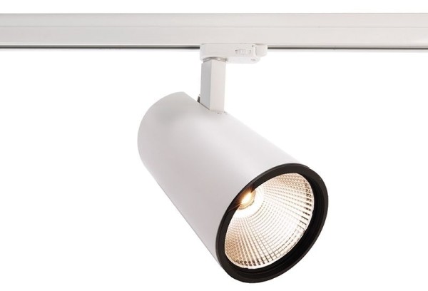 Deko-Light Schienensystem 3-Phasen 230V, Luna 40, Aluminium Druckguss, weiß mattiert, Warmweiß, 40°