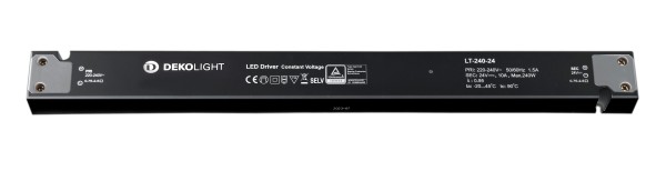 Deko-Light Netzgerät (CV, DC), LONG-FLAT, CV, LT-240-24, Kunststoff, Schwarz, 240W, 24V, 357mm