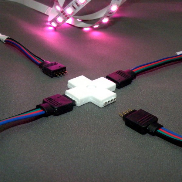 X-Verbinder für RGB LED Strips 5050 10mm mit PIN