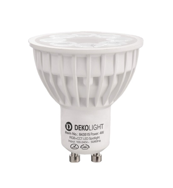 Deko-Light Leuchtmittel, RF-smart, GU10, 230 V/AC, DIM, 2700-6500 K, 25°, Kunststoff, Weiß, 4W