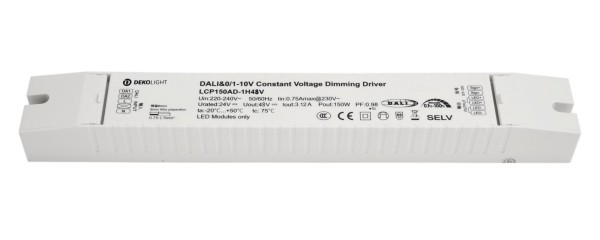 Deko-Light Netzgerät (CV, DC) dimmbar, BASIC, DIM, CV, LCP DALI, 48V, 150W, IP20, Kunststoff, Weiß
