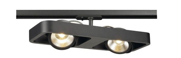 LYNAH, Spot für Hochvolt-Stromschiene 1Phasen, zweiflammig, schwarz, 21 W, inkl. 1Phasen-Adapter