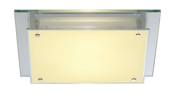 GLASSA, Deckenleuchte, A60, viereckig, Glas satiniert, max. 60W