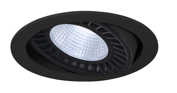 SUPROS, Einbauleuchte, LED, 4000K, rund, schwarz, 3000lm, 60° Reflektor, 28W