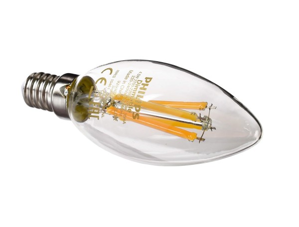 Philips Leuchtmittel, Classic LEDCandle, E14, 230 V/AC, 2200-2700 K, 270°, Glas, Warmweiß (WW), 3W