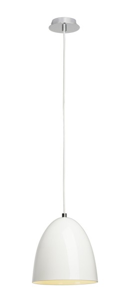 PARA CONE 20, Pendelleuchte, A60, rund, weiß hochglänzend, Ø 20 cm, max. 60W