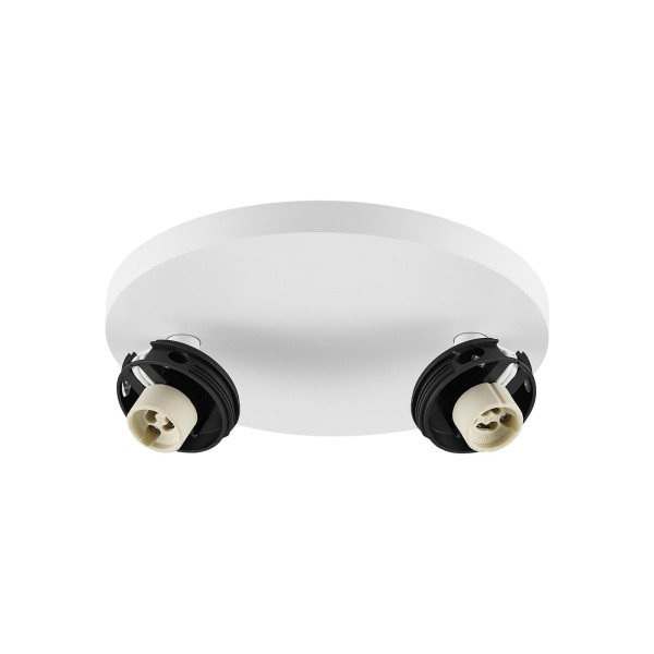 Deko-Light Deckenaufbauleuchte, Can Tilt Round Base, 2x 7,5 W GU10, Weiß, Aluminium, Weiß, 7W