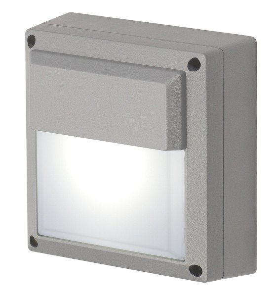 WL 172 GX53, Outdoor Wandleuchte, TCR-TSE, IP44, eckig, silbergrau, max. 11W