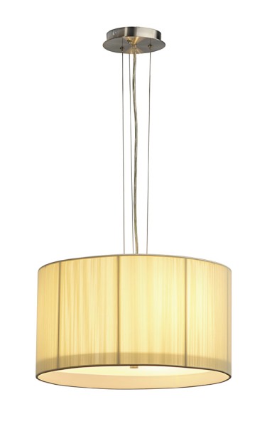 LASSON PD-3, Pendelleuchte, A60, rund, Schirm beige, Ø/H 45/25 cm, max. 180W