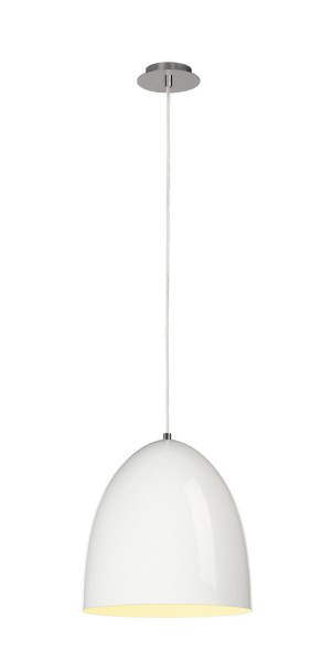 PARA CONE 30, Pendelleuchte, A60, rund, weiß hochglänzend, Ø 30 cm, max. 60W