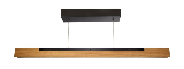 Deko-Light Pendelleuchte, Madera, 22 W, DIM, 3000 K, Eiche natur, Holz,FE, Braun,Schwarz, 22W, 230V