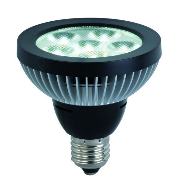 Kapego LED, P30 25° 6000K, schwarz, 110 - 240 Volt, 10 Watt, Fassung E27, Durchmesser 95 mm, Länge 1