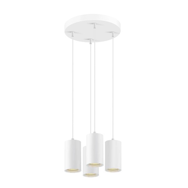 ASTO TUBE, Pendelleuchte, GU10, Pendellänge 250 cm, 4x max. 10 W, weiß