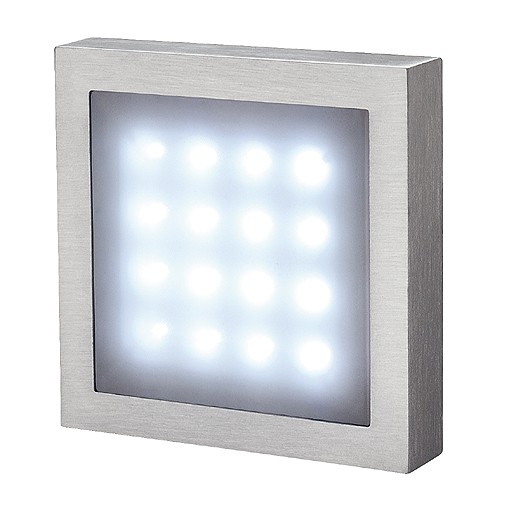AITES 16 LED Aufbauleuchte, alu brushed, 1,5W, weiss, IP23