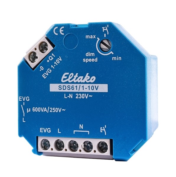 Controller, Eltako Steuerdimmschalter SDS61/1-10V, Blau, 230V, 45x45mm