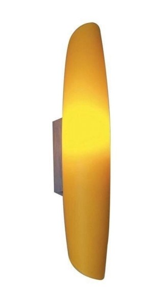 Wandleuchte Tube, chrom, gelbes Glas