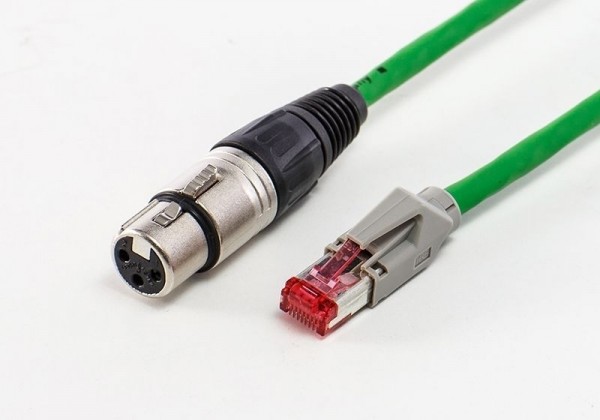 GLT Kabelsystem, DMX Adapterkabel Buchse CAT5 auf IP20, Kunststoff, Schwarz
