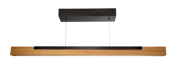 Deko-Light Pendelleuchte, Madera, 33 W, DIM, 3000 K, Eiche natur, Holz,FE, Braun,Schwarz, 33W, 230V