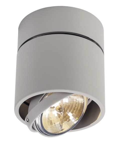 KARDAMOD, Deckenleuchte, einflammig, QR111, rund, silbergrau, max. 75W