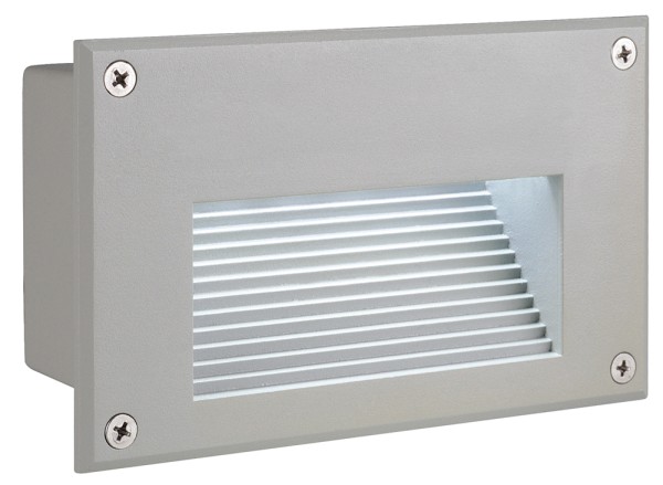 BRICK DOWNUNDER, Outdoor Wandeinbauleuchte, LED, 6500K, IP54, rechteckig, silbergrau