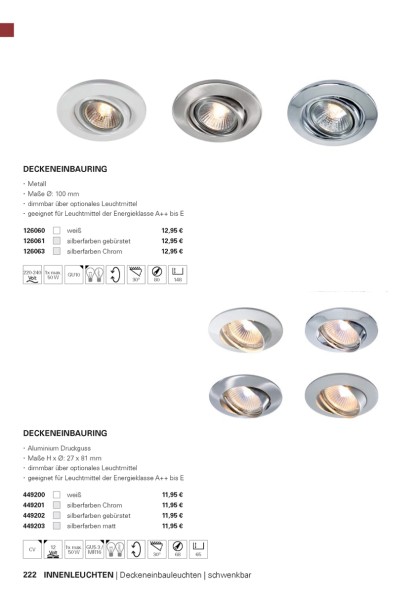 Deko-Light Deckeneinbauring, Aluminium Druckguss, silberfarben Chrom, 50W, 12V, 82x82mm