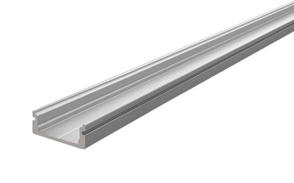 Reprofil Profil, U-Profil flach AU-01-12, Aluminium, Silber-matt eloxiert, 3000mm