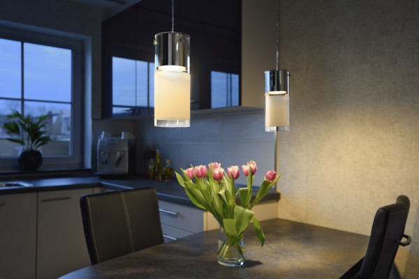COMMO, Pendelleuchte für Hochvolt-Stromschiene 1Phasen, Energiesparleuchte GX53, rund, max. 13W