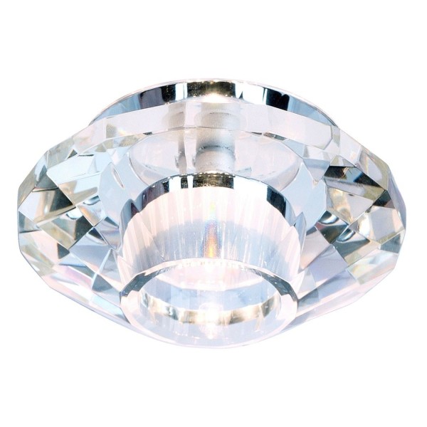 CRYSTAL VII Downlight, chrom/ Kristall klar, G4, max. 20W