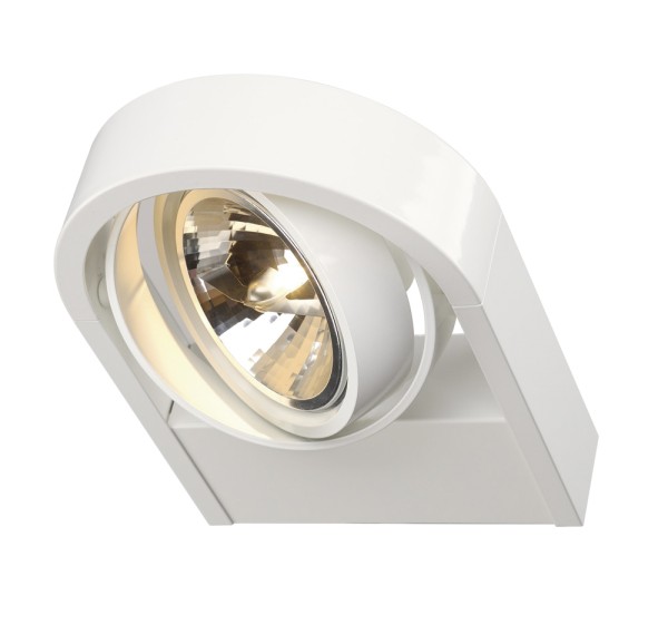 AIXLIGHT R, Wandleuchte, einflammig, QR111, rund, weiß, max. 50W