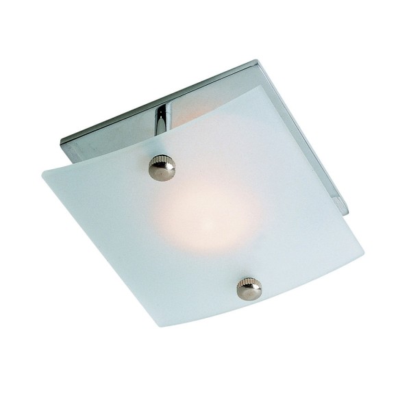 TWISTER Downlight, eckig, chrom, MR16, max. 50W, mit satiniertem Glas