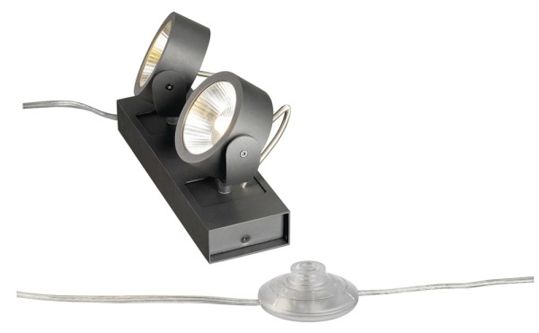 KALU FLOOR 2, Standleuchte, zweiflammig, LED, 3000K, schwarz matt,  20W