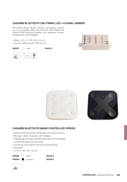 Deko-Light Controller, RF Single, Kunststoff, Schwarz, 12V, 115x57mm