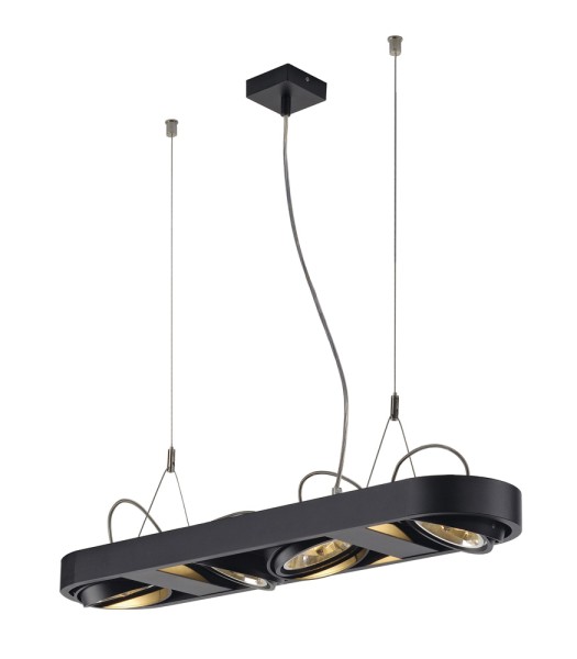 AIXLIGHT R LONG, Pendelleuchte, vierflammig, QR111, rechteckig, schwarz, max. 200W