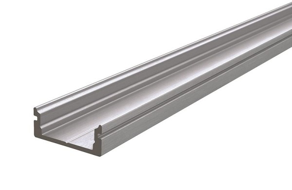 Reprofil Profil, U-Profil flach AU-01-12, Aluminium, Silber gebürstet, 2000mm