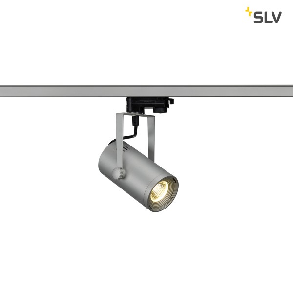 EURO SPOT LED, small, 9W COB LED, silbergrau, 36°, 3000K, inkl. 3P.-Adapter