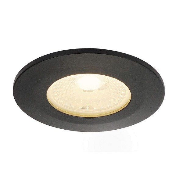 BLENDE, für F-LIGHT Einbauleuchte, rund, flach, schwarz, mit klarem Glas