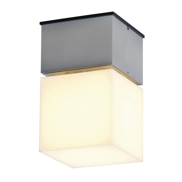 SQUARE C, Outdoor Wand- und Deckenleuchte, TC-TSE, IP44, eckig, aluminium gebürstet, max. 20W