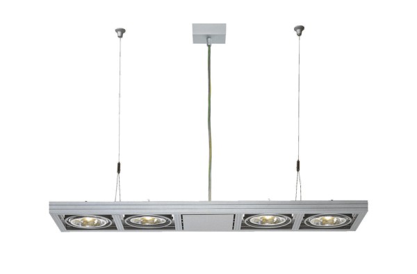 AIXLIGHT LONG, Pendelleuchte, vierflammig, QR-LP111, rechteckig, silbergrau, max. 200W