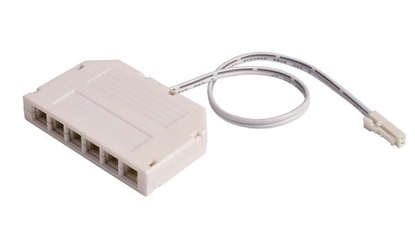 Deko-Light Zubehör, MINI-AMP 6-fach Verteiler (1x Stecker, 6x Buchse) 20cm, 12V/24V, max. 3A, IP20