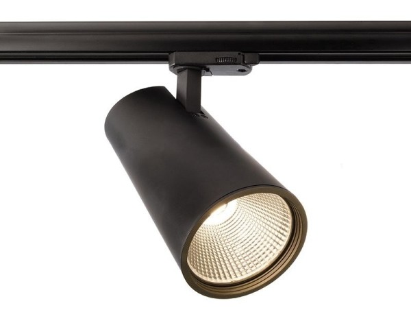 Deko-Light Schienensystem 3-Phasen 230V, Luna 40, Aluminium Druckguss, schwarz mattiert, Warmweiß