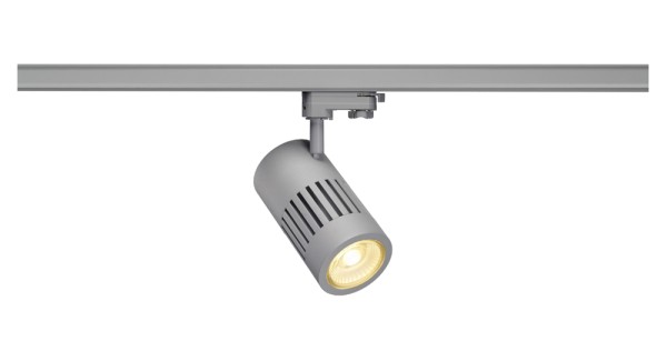 STRUCTEC, Spot für Hochvolt-Stromschiene 3Phasen, LED, 3000K, rund, silber, 36°, 30W