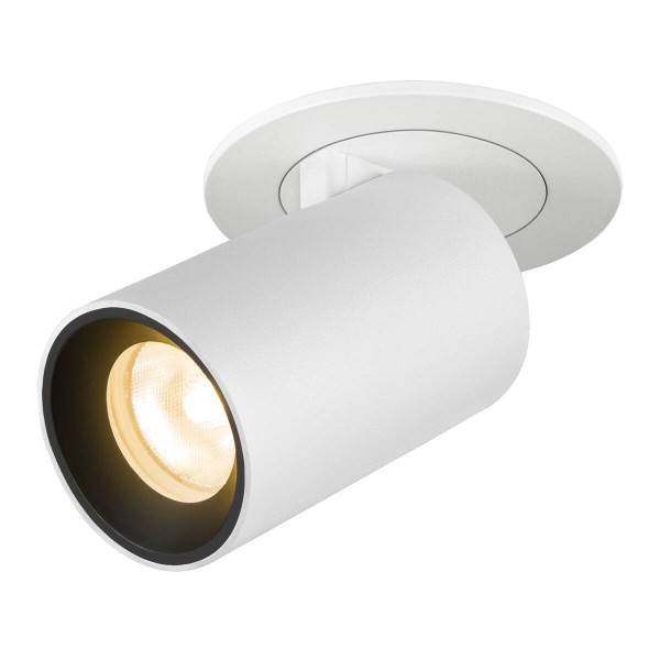 NUMINOS PROJECTOR XS Deckeneinbauleuchte, 3000 K, 55°, zylindrisch, weiß / schwarz