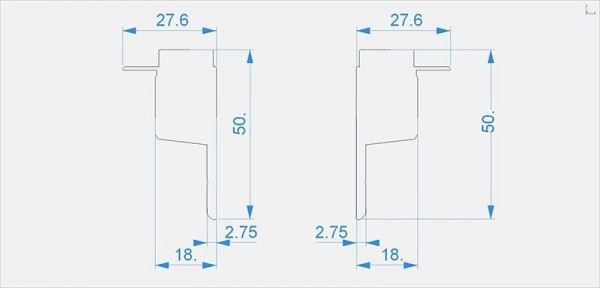 Reprofil Profil Zubehör, Endkappe H-EL-03-10 Set 2 Stk, Kunststoff, Grau, 50x28mm