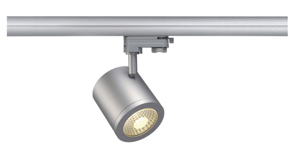 ENOLA_C, Spot für Hochvolt-Stromschiene 3Phasen, LED, 3000K, rund, silbergrau, 55°, 11,2 W