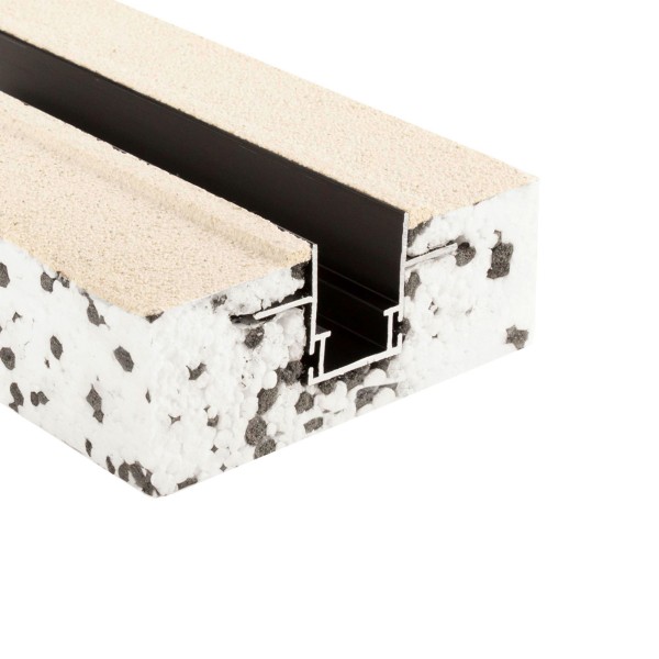 Deko-Light Profil, Combo Dämmung Montageprofil 2 m, schwarz, EPS, Schwarz, 2000mm