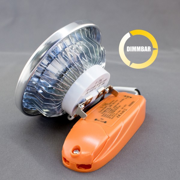 LED AR111, G53, 15W, dimmbar, COB, 40°, warm weiß, inkl. LED-Treiber 230V