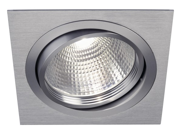 NEW TRIA G12, Einbauleuchte, eckig, aluminium gebürstet, inkl. 38° Reflektor, max. 70W