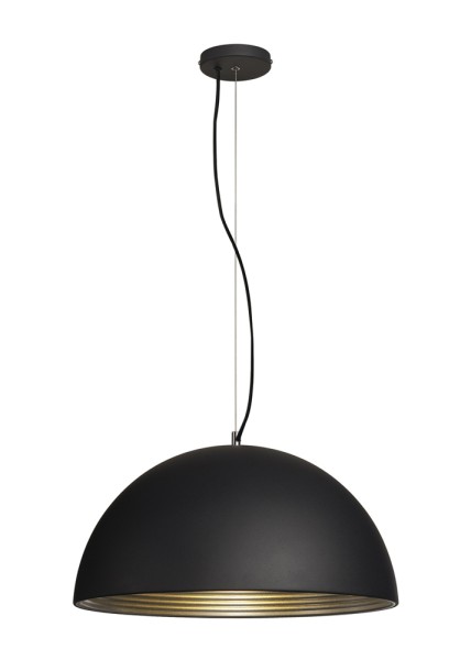 FORCHINI M PD-1, Pendelleuchte, A60, rund, schwarz/silber, Ø 50cm, max. 40W