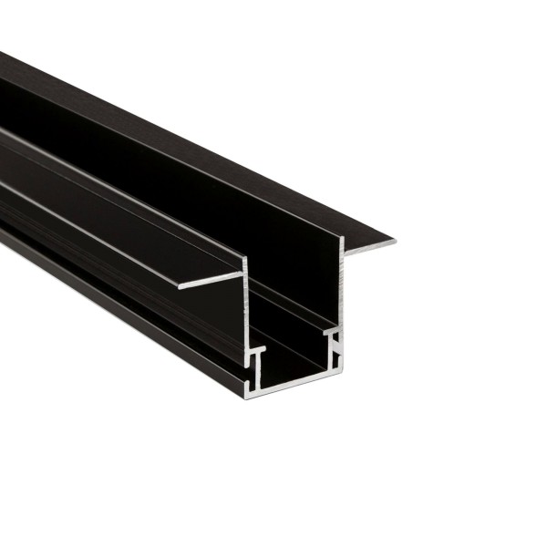 Deko-Light Profil, Combo Fassade Montageprofil mit Flügel, 3mm, 3m schwarz, Aluminium, Schwarz